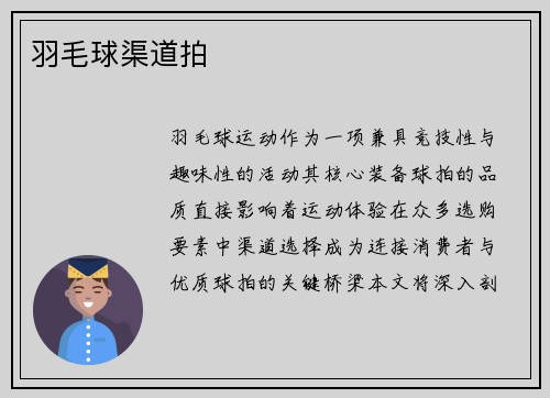 羽毛球渠道拍